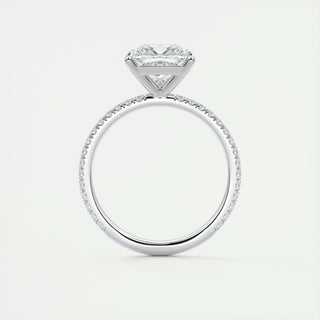 2.08 CT Princess Solitaire Pave Moissanite Engagement Ring - violetjewels