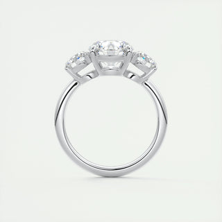 2ct Round Shaped Diamond 3 Stones Engagement Ring With F- VS1 Clarity - violetjewels