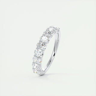 1.35 Oval Cut Shared Prongs Moissanite Bridal Wedding Band - violetjewels