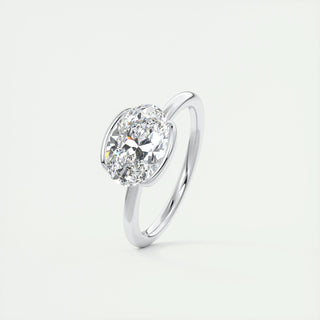2ct Oval Cut Diamond Solitaire Engagement Ring With F- VS1 Clarity - violetjewels