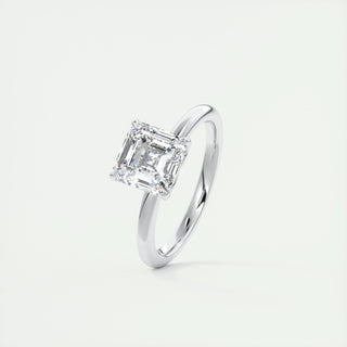 2.03 CT Asscher Cut Solitaire Moissanite Engagement Ring - violetjewels