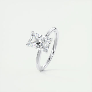 1.0 CT-3.0 CT Radiant F- VS1 Diamond Engagement Ring With Hidden Halo Setting - violetjewels