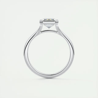 2.03 CT Emerald Cut Bezel Solitaire Moissanite Engagement Ring - violetjewels