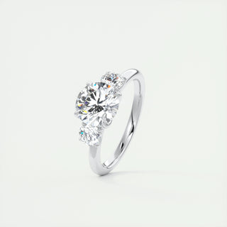1.5ct Round F- VS1 Diamond 3 Stones Engagement Ring - violetjewels