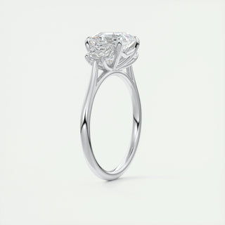 2.03 CT Asscher Cut Three Stone Moissanite Engagement Ring - violetjewels