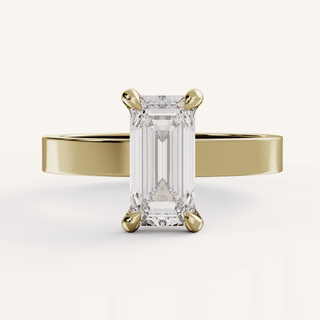 1.20 CT - 3.50 CT Emerald Solitaire Engagement Ring