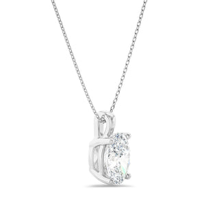 0.25 CT-1.0 CT Oval Solitaire F/VS Lab Grown Diamond Necklace