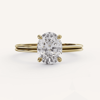 1.75 CT - 3.50 CT Oval Solitaire Engagement Ring