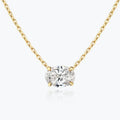 0.25-1.0ct Oval Cut Solitaire Moissanite Diamond Necklace - violetjewels