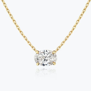 0.25-1.0ct Oval Cut Solitaire Moissanite Diamond Necklace - violetjewels