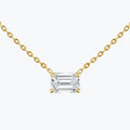 0.25-1.0ct Emerald Cut Solitaire Moissanite Diamond Necklace - violetjewels