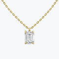 0.25-1.0ct Emerald-Cut Solitaire Moissanite Diamond Layering Necklace - violetjewels
