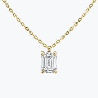 0.25-1.0ct Emerald-Cut Solitaire Moissanite Diamond Layering Necklace - violetjewels
