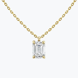 0.25-1.0 CT Emerald Moissanite Diamond Solitaire Necklace - violetjewels