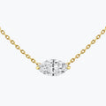 0.25-1.0ct Marquise Cut Solitaire Moissanite Diamond Necklace - violetjewels