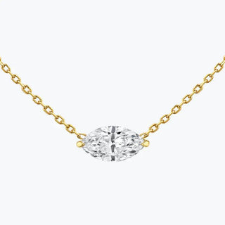 0.25-1.0ct Marquise Cut Solitaire Moissanite Diamond Necklace - violetjewels
