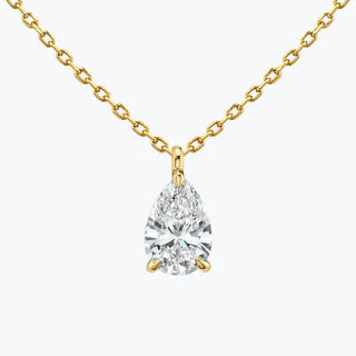 0.25-1.0ct Pear Cut Solitaire Moissanite Diamond Layering Necklace - violetjewels