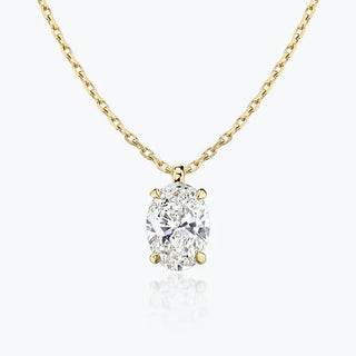 0.25-1.0 CT Oval Moissanite Diamond Solitaire Necklace - violetjewels