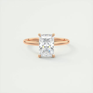 1.0 CT-3.0 CT Radiant F- VS1 Diamond Engagement Ring With Hidden Halo Setting - violetjewels