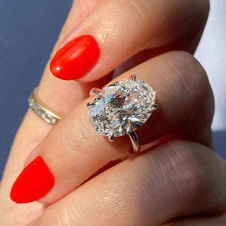 2ct Oval F- VS1 Diamond Hidden Halo Engagement Ring - violetjewels