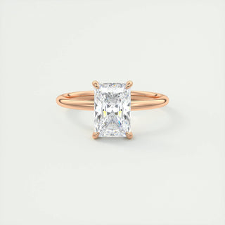 2.10 CT Radiant Hidden Halo Moissanite Engagement Ring - violetjewels