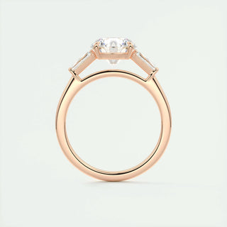 2ct Round F- VS1 Diamond 3 Stones Engagement Ring - violetjewels