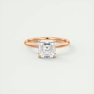 2.03 CT Asscher Cut Solitaire Moissanite Engagement Ring - violetjewels