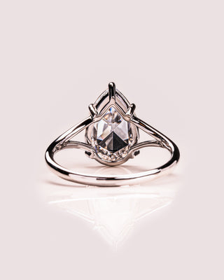 3.09 CT Pear Cut Moissanite Solitaire Engagement Ring With Split Shank Setting - violetjewels