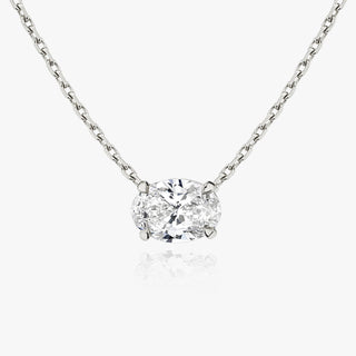 0.25 CT-1.0 CT Oval Solitaire F/VS Lab Grown Diamond Necklace - violetjewels