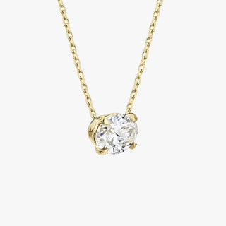 0.25 CT-1.0 CT Oval Solitaire F/VS Lab Grown Diamond Necklace - violetjewels
