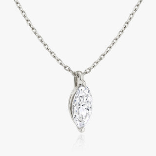 0.25 CT-1.0 CT Marquise Solitaire F/VS Lab Grown Diamond Necklace - violetjewels