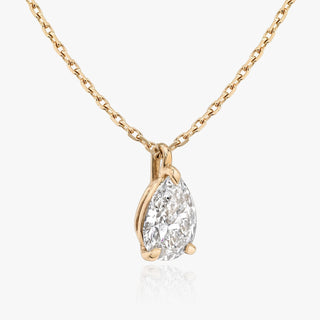 0.25 CT-1.0 CT Pear Solitaire F/VS Lab Grown Diamond Necklace - violetjewels