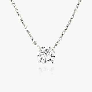 0.25 CT-1.0 CT Round Solitaire F/VS Lab Grown Diamond Necklace - violetjewels
