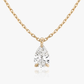 0.25 CT-1.0 CT Pear Solitaire F/VS Lab Grown Diamond Necklace - violetjewels