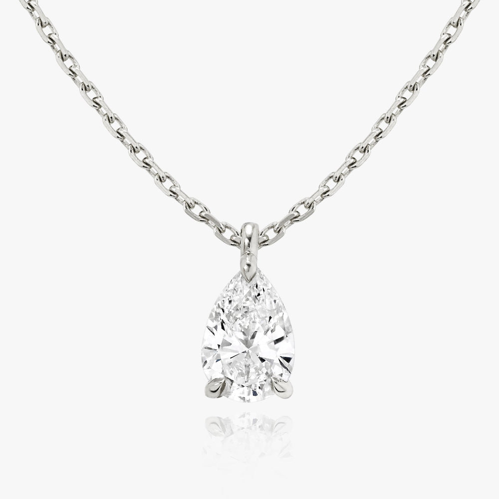 Lab-Grown Pear Shape Diamond Solitaire Necklace-LGPSOLI1CT