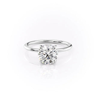 2.0 CT Round F/VS1 CVD Diamond Hidden Halo Engagement Ring - violetjewels