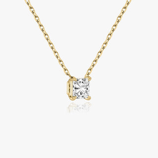 0.25 CT-1.0 CT Princess Solitaire F/VS Lab Grown Diamond Necklace - violetjewels