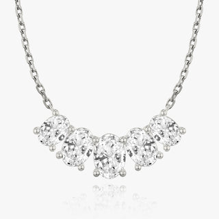 3.50 TCW Oval F/VS Lab Grown Diamond Necklace - violetjewels