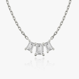 1.0 TCW Emerald F/VS Lab Grown Diamond Necklace - violetjewels
