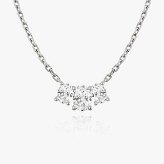 1.0 TCW Oval F/VS Lab Grown Diamond Necklace - violetjewels