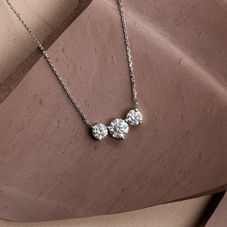 2.0 TCW Round F/VS Lab Grown Diamond Necklace - violetjewels