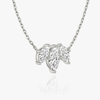 1.0 TCW Marquise F/VS Lab Grown Diamond Necklace - violetjewels