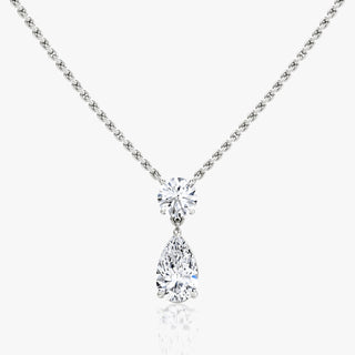 1.50 TCW Pear & Round F/VS Lab Grown Diamond Necklace - violetjewels