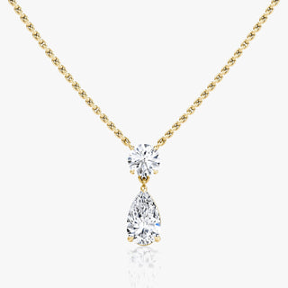 1.50 TCW Pear & Round F/VS Lab Grown Diamond Necklace - violetjewels