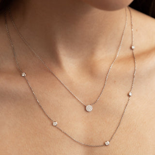 0.12 TCW Round F/VS Lab Grown Diamond Necklace - violetjewels