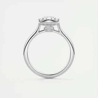 2ct Oval F- VS1 Diamond Solitaire Bezel Style Engagement Ring - violetjewels