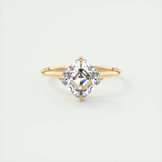 2ct Asscher F- VS1 Diamond Solitaire Engagement Ring - violetjewels