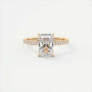 2.10 CT Radiant Solitaire Pave Moissanite Engagement Ring - violetjewels