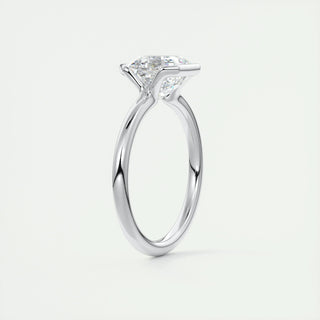 2ct Asscher Shaped F- VS1 Diamond Solitaire Setting Engagement Ring - violetjewels