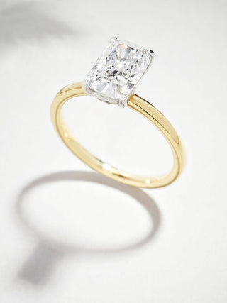 Solitaire Ring with 2.0 CT Elongated Cushion Cut Moissanite - violetjewels
